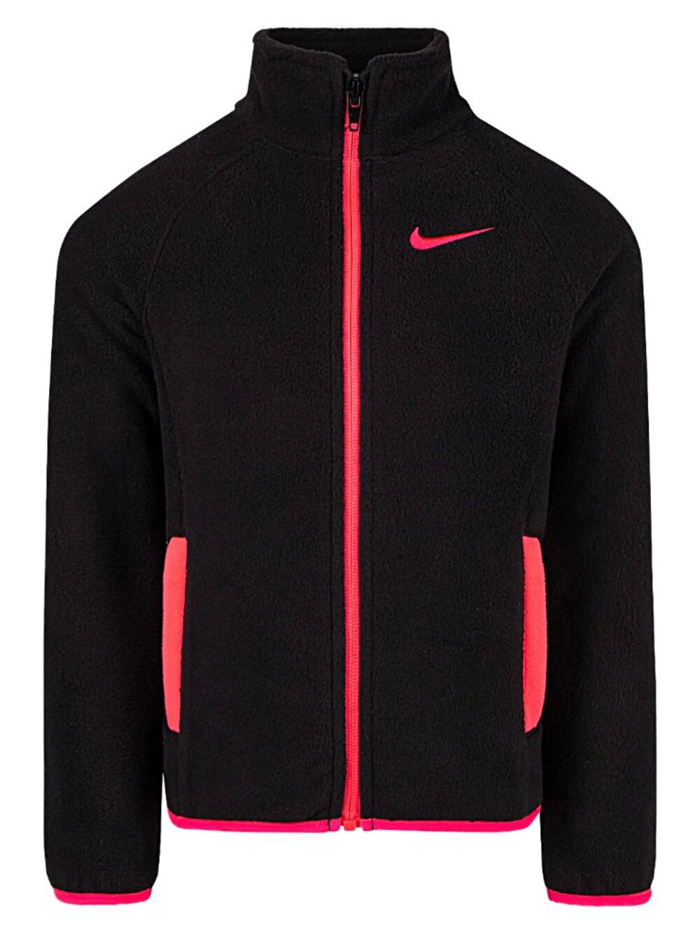 Nike Girls Black Pink Full Zip Fleece Jacket Size 6X NWT